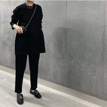 완판 LOHEN 로헨 밀라노 리브 셋업 니트 팬츠 블랙