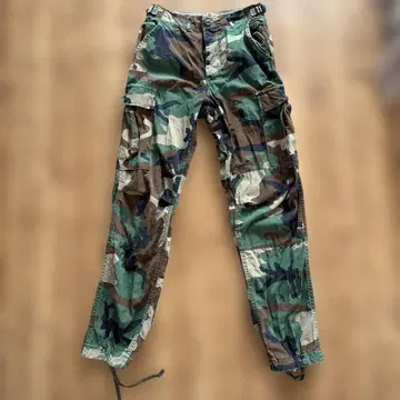 미군 방출 밀리터리 카고 팬츠 XS 우드랜드 카모플라쥬