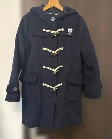 P.LATTE 더플 코트 네이비 후드 부착