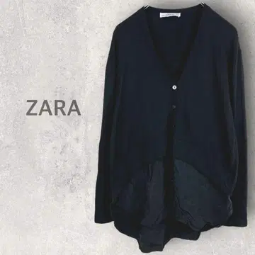 [ 자라 ] 가디건 S 레이어드 스타일 사이드 슬릿 무지 V넥