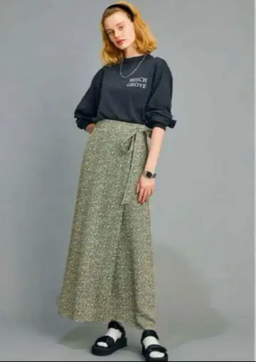 shinzone 스커트 꽃무늬 그린