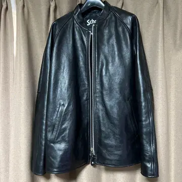 Schott 블랙 가죽 싱글 라이더