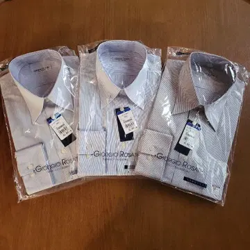 미개봉 와이셔츠 긴팔 스트라이프 3장 세트 M 사이즈 M82 형태 안정