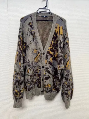 HARE 꽃무늬 가디건 그레이 계열