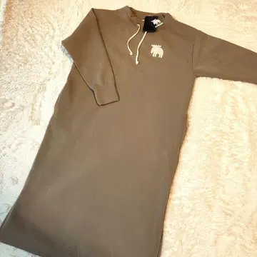 moz 후드 부착 베이지 티셔츠 원피스 택 포함