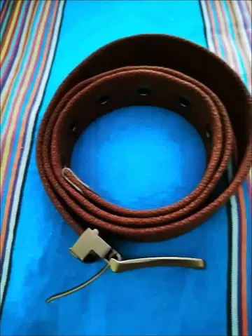 브라운 웨빙 벨트 메탈 버클