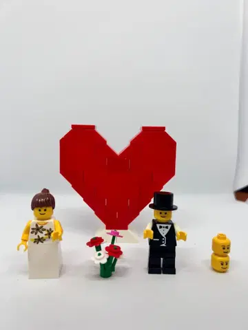 링 피로에도 레고 하트형 블록과 피규어 세트 브라이덜