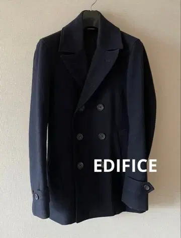 EDIFICE 피 코트 멜톤 코트 네이비