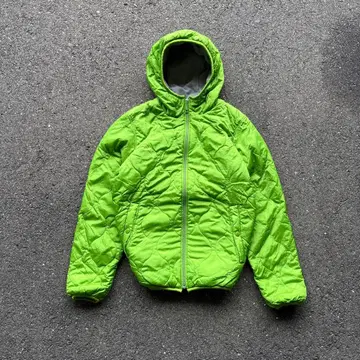 올드 유니클로 옐로우 그린 다운 자켓 짧은 기장 시티 보이 y2k