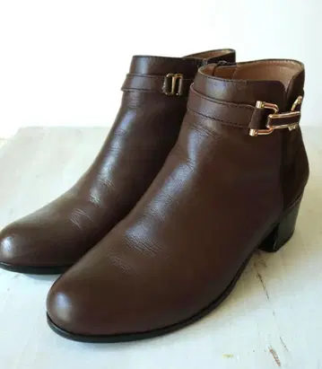 키다리 아저씨 브라운 앵클부츠 골드 버클 23cm