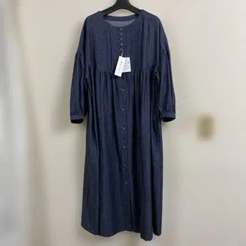 코튼하우스아야 팔분 소매 롱 원피스 미사용 새상품