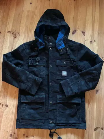 X-LARGE 덕 원단 안감 체크 후드 부착 워크 자켓 M