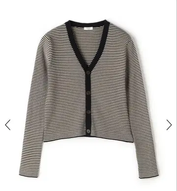 MACPHEE 코튼 리브 V넥 가디건