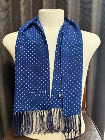 MACKINTOSH LONDON 실크 도트 무늬 머플러 이탈리아제