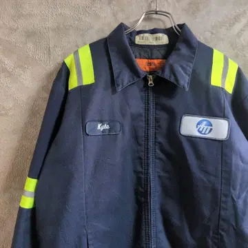 90s 00s CINTAS 워크 자켓 형광 리플렉터 기업 미국