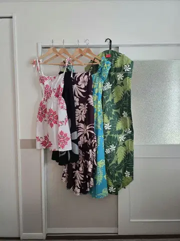 하와이안 플라 원피스 드레스 의상 가방 세트