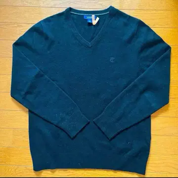 란스 V넥 스웨터 L 사이즈 캐시미어 블랙