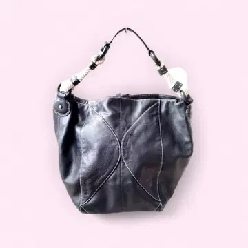 liz claiborne 천연 가죽 토트백 블랙 뜨개질 핸들 A4 대응