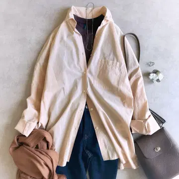 새상품급 Deuxieme Classe // 와이드 셔츠 핑크 베이지