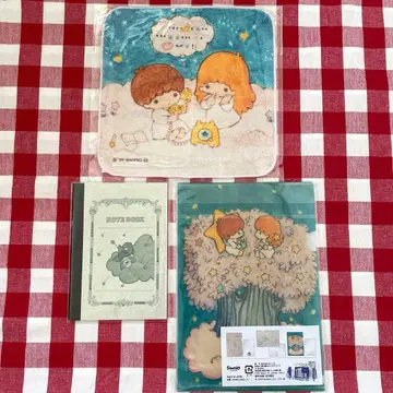 키키&라라 서점 미니 타월 제비노트 클리어 파일 3장 세트