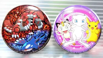 포켓몬 캔뱃지 세트 그란돈 가이오가 뮤우 피카츄 나옹