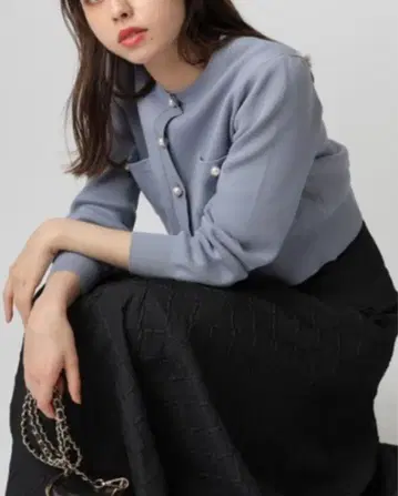 새상품 리랜드트루 펄 버튼 자켓 가디건 앙상블