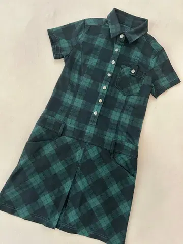 캘러웨이 그린 체크 원피스