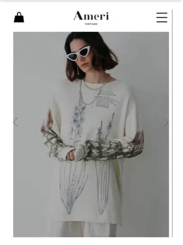 VINTAGE ILLUSTRATION PRINT KNIT TOP