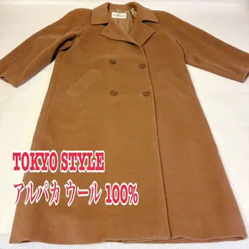 TOKYO STYLE 알파카 혼방 울 100% 체스터 코트 브라운