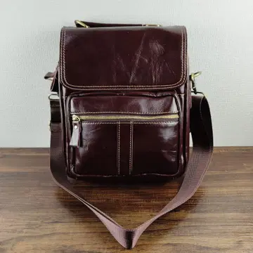 신착 고품질 천연 가죽 메신저 백 소가죽 숄더백, 복수 포켓 부착 대용량