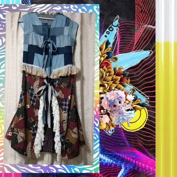 슬리브리스 패치워크 원피스