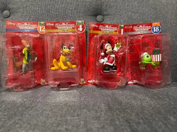 디즈니 크리스마스 해피 복권 캐릭터 오너먼트 피규어 4세트