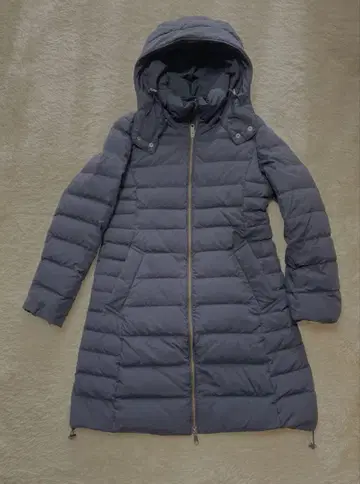 고품질 MUJI 다운 코트 여성용 M 네이비 롱 코트