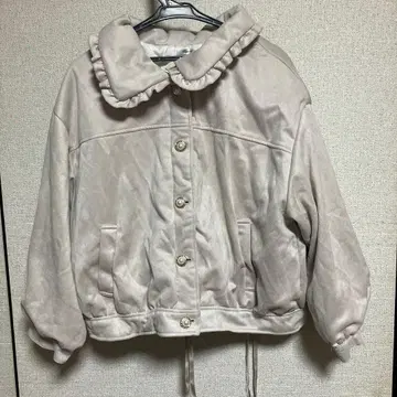 프릴 옷깃 자켓 펄 버튼 라이트 그레이 4L