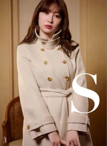 택 포함 Siena River Long Coat ecru Herlipto