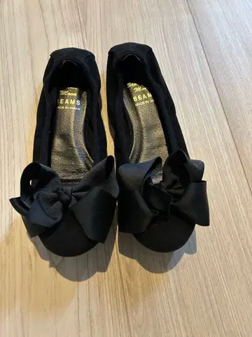 BEAMS 블랙 플랫슈즈 23.5cm