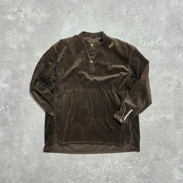 45R 풀오버 하이넥 코듀로이 셔츠 염소 자수