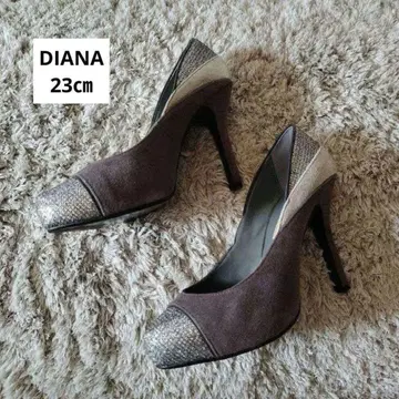 새상품급 DIANA 하이힐 23cm 힐 7cm 글리터 그레이
