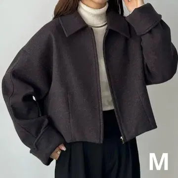 callautia 스텐 칼라 쇼트 아우터 차콜 M