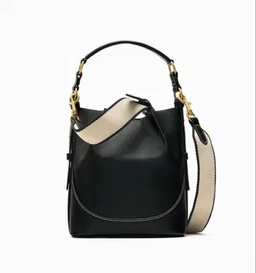 ZARA 블랙 가죽 숄더백 골드 장식