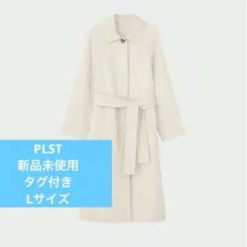 [ 미사용 새상품 ] PLST 울 블렌드 리버스텐카라 코트 L 화이트