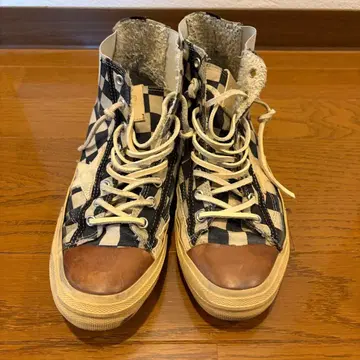 Golden goose 체크 무늬 하이컷 스니커즈