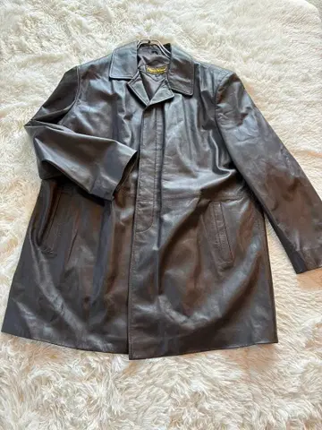 Wing Armor 천연 가죽 다크 브라운 롱 코트 3L