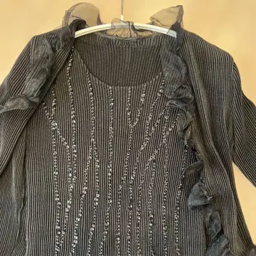 SPECCHIO 블랙 프릴 가디건, 팬츠 4세트 미사용 새상품