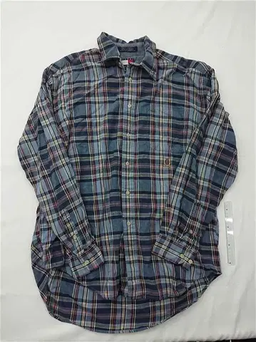 타미힐피거 체크 무늬 코튼 셔츠 L 사이즈 남성용