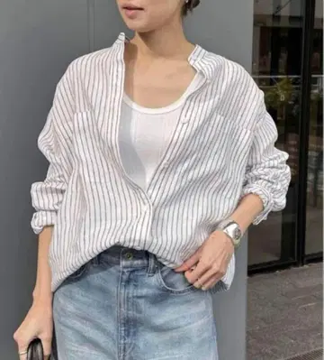 프레임워크 셔츠 긴팔 미사용품 프렌치린넨 드로스트 셔츠 린넨