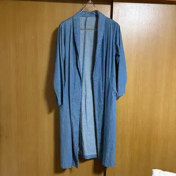 데님 블루 롱 코트 M 사이즈