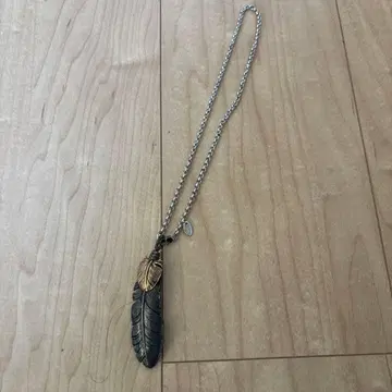 깃털 모티브 목걸이 실버 골드
