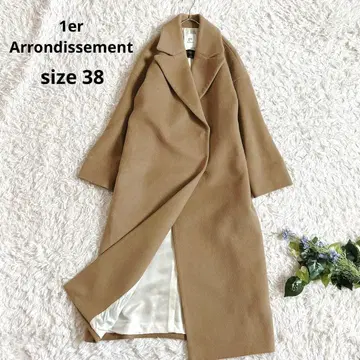 프리미에 아롱디스망 망테코 롱 체스터 코트 카멜 컬러 M