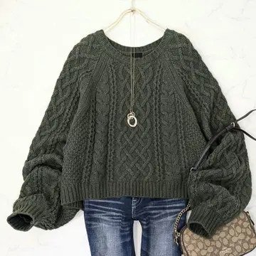 새상품급 스픽 앤 스팬 x YURIE A. 케이블 니트 피셔맨